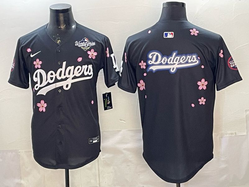 Men Nike 2026 Los Angeles Dodgers Blank Black Sakura Edition Game MLB Jersey 0013